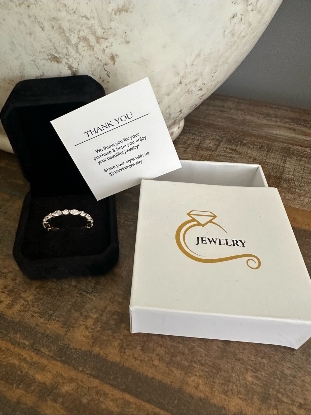 Clear Crystal Silver Band Ring -